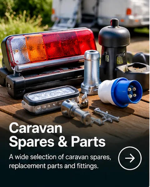 Caravan spare parts including lights, fittings and replacement components