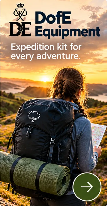 DofE expedition equipment including rucksacks, camping tents and outdoor essentials