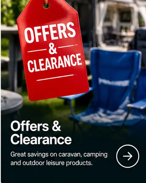 Offers and clearance deals on caravan, motorhome and camping equipment