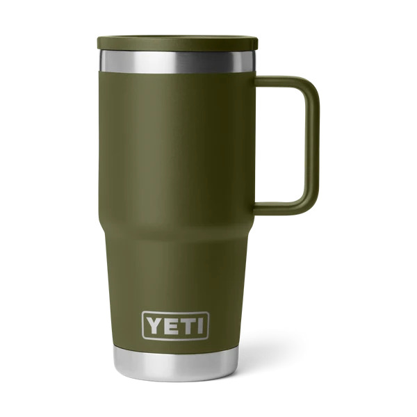 Yeti Rambler 20oz Travel Mug Olive/King Crab Orange