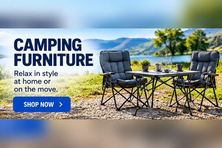 Camping chairs, reclining chairs and folding tables for caravanning, camping and outdoor living