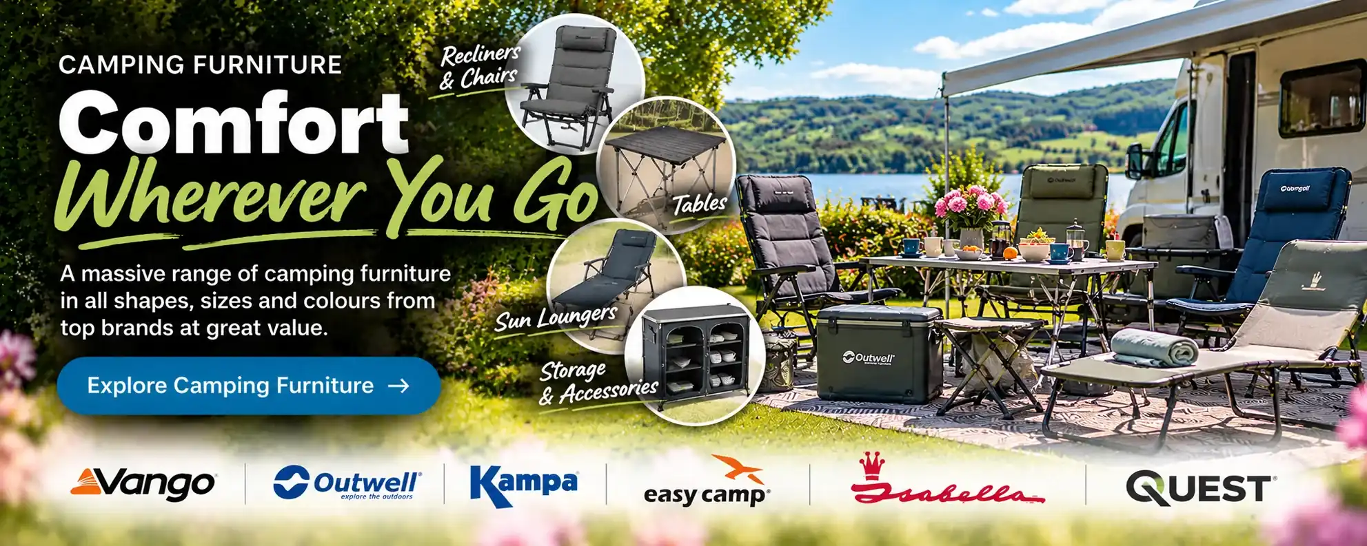 Camping chairs, recliners, tables and outdoor furniture from leading brands at UBC Shop