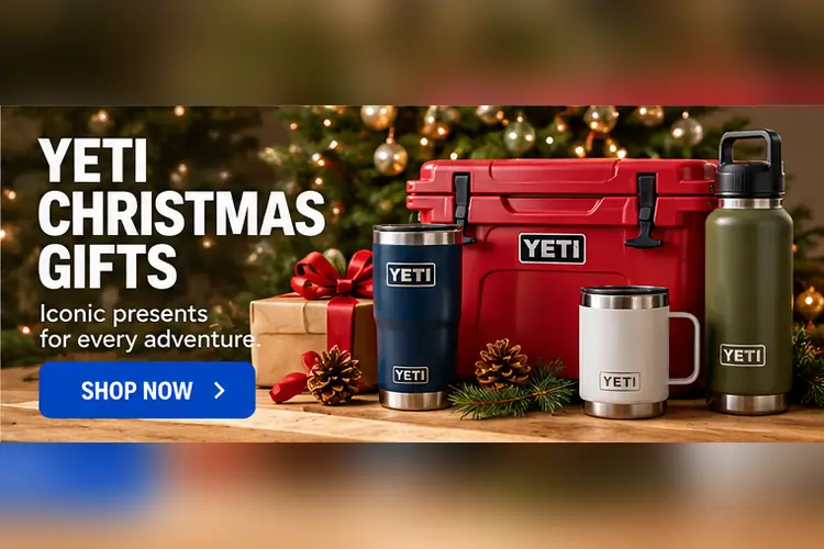 YETI Christmas gifts including premium drinkware, coolers and outdoor accessories