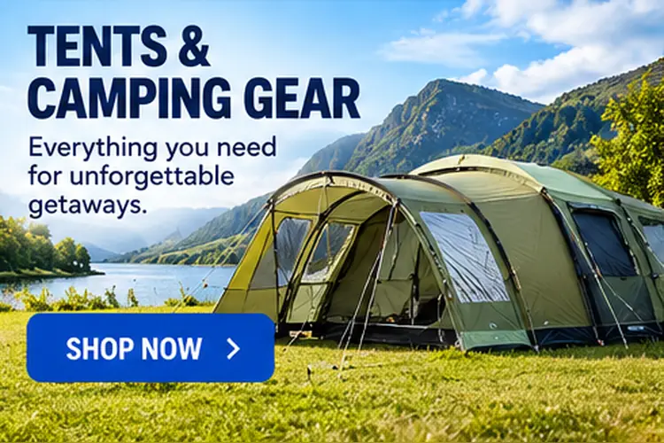 Family camping tents and outdoor camping equipment for holidays, weekends and adventures