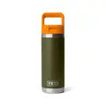 Yeti 18oz Straw Olive/King Crab Orange closed