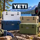 YETI Tundra hard coolers in different sizes and colours for camping and outdoor adventures