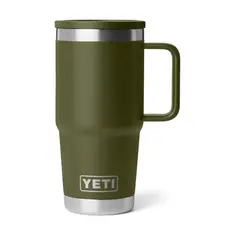 Yeti Rambler 20oz Travel Mug Olive/King Crab Orange
