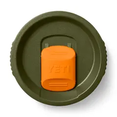 Yeti Rambler 20oz Travel Mug Olive/King Crab Orange lid