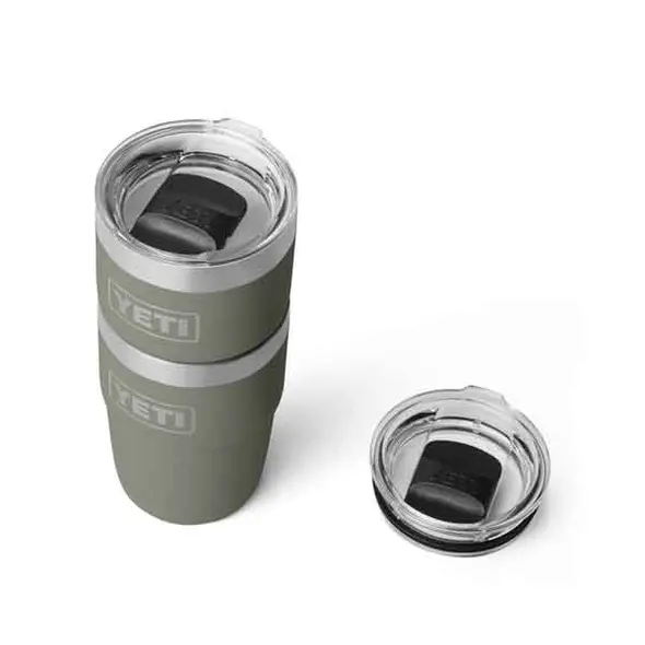 Yeti 8oz Ceramic Lining Stackable Cup Pampa Green Stacked Top View