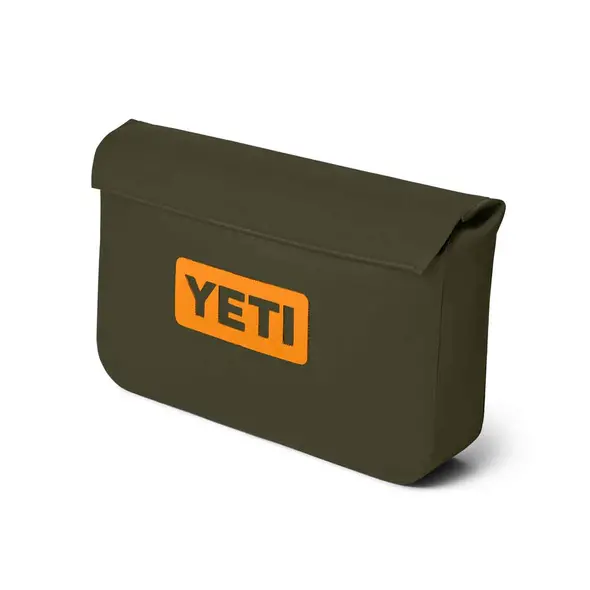 Yeti Sidekick Dry 3L Waterproof Gear Case Olive/King Crab Orange sideways