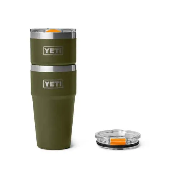 Yeti 20oz Stackable Cup Olive/King Crab Orange stacked