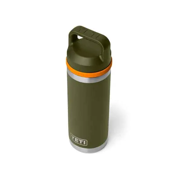 Yeti 18oz Chug Bottle Olive/ King Crab Orange top